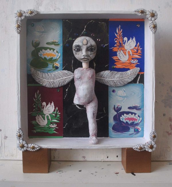 mixed media angel doll sculpture assemblage