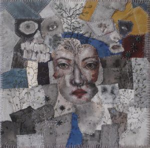 textile collage mixed media art