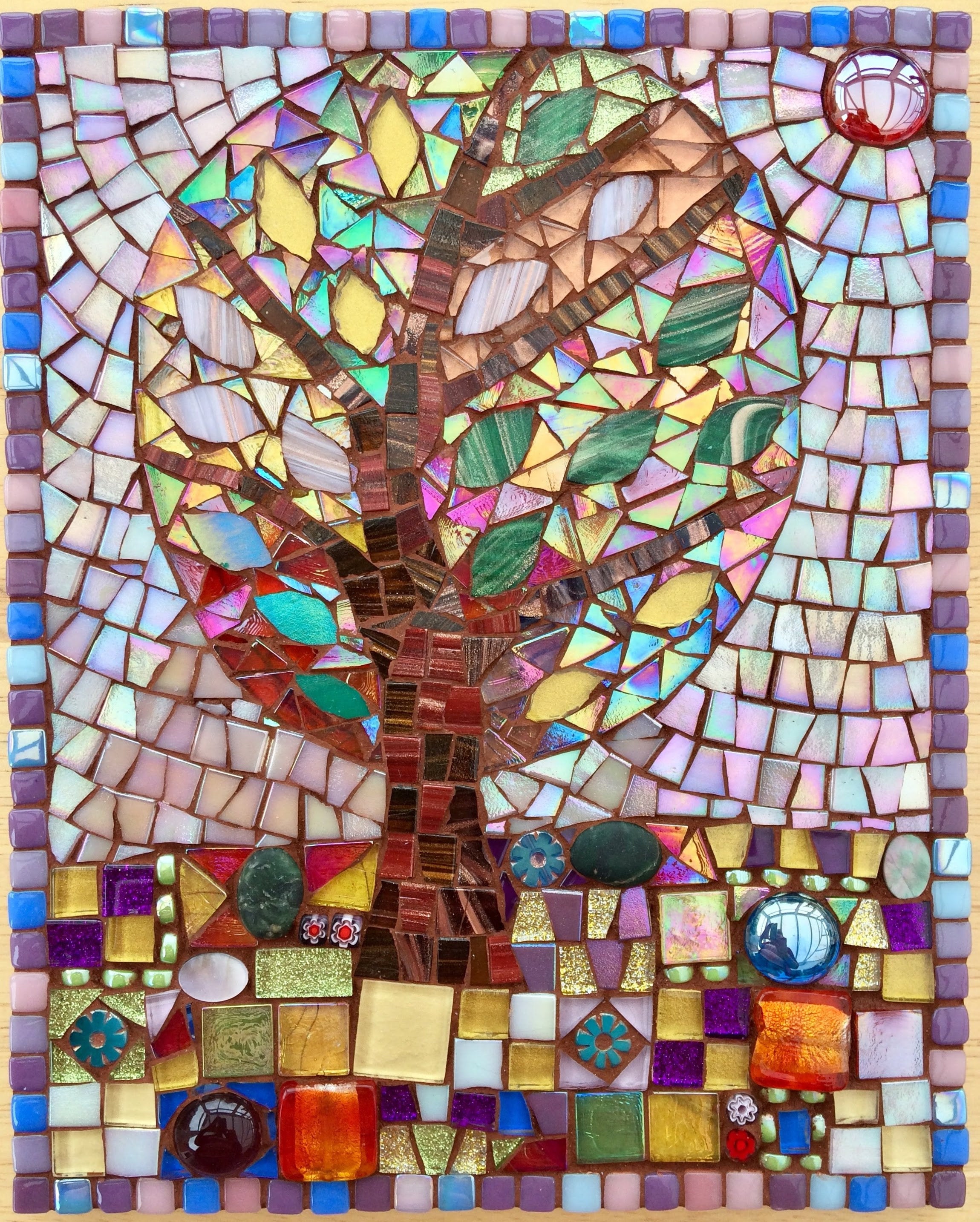 mosaic folk wall abstract tree glass gerard karla inspired idea unique gift decor